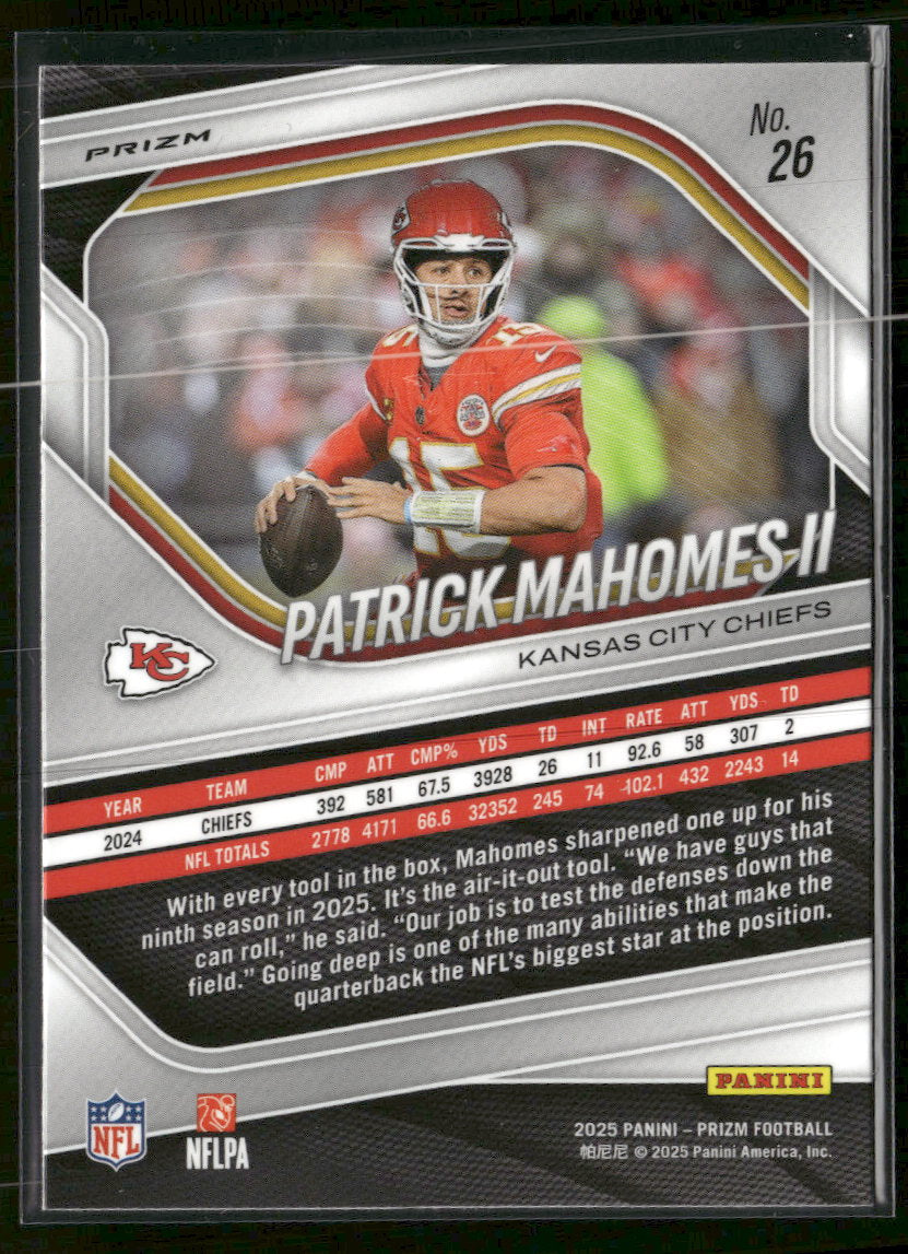 2025 Panini Prizm White Disco Patrick Mahomes II #26