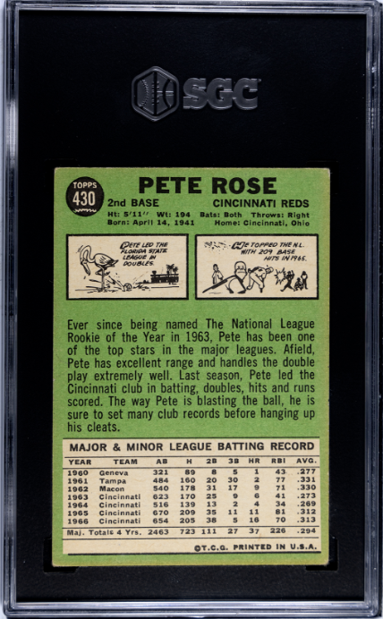 1967 Topps Pete Rose 4 SGC #430