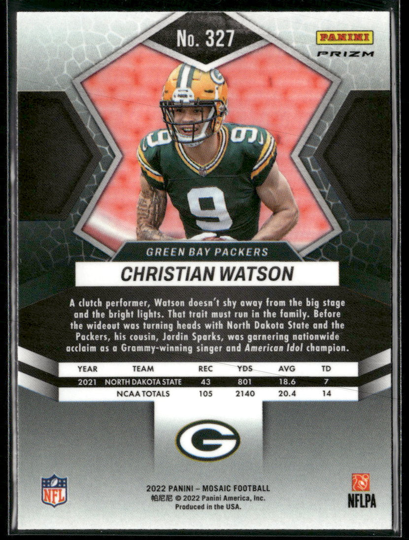 2022 Panini Mosaic Mosaic Genesis Christian Watson Rookie #327