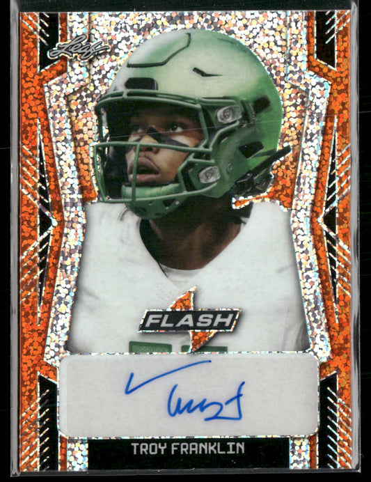 2022 Leaf Flash Portrait AU Metalized Sparkles Orange Troy Franklin #/6 AU