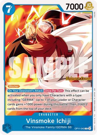 Vinsmoke Ichiji (OP11-043) - A Fist of Divine Speed Release Event Cards