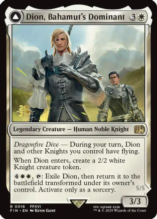 Dion, Bahamut's Dominant (PRE-016) - Prerelease Cards Foil