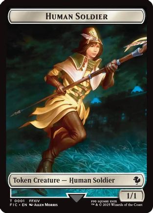 Human Soldier // Hero (0009) Double-Sided Token (FIC-1 // 9) - Commander: FINAL FANTASY