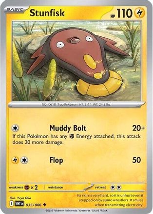 Stunfisk 035/086 - SV White Flare Reverse Holofoil