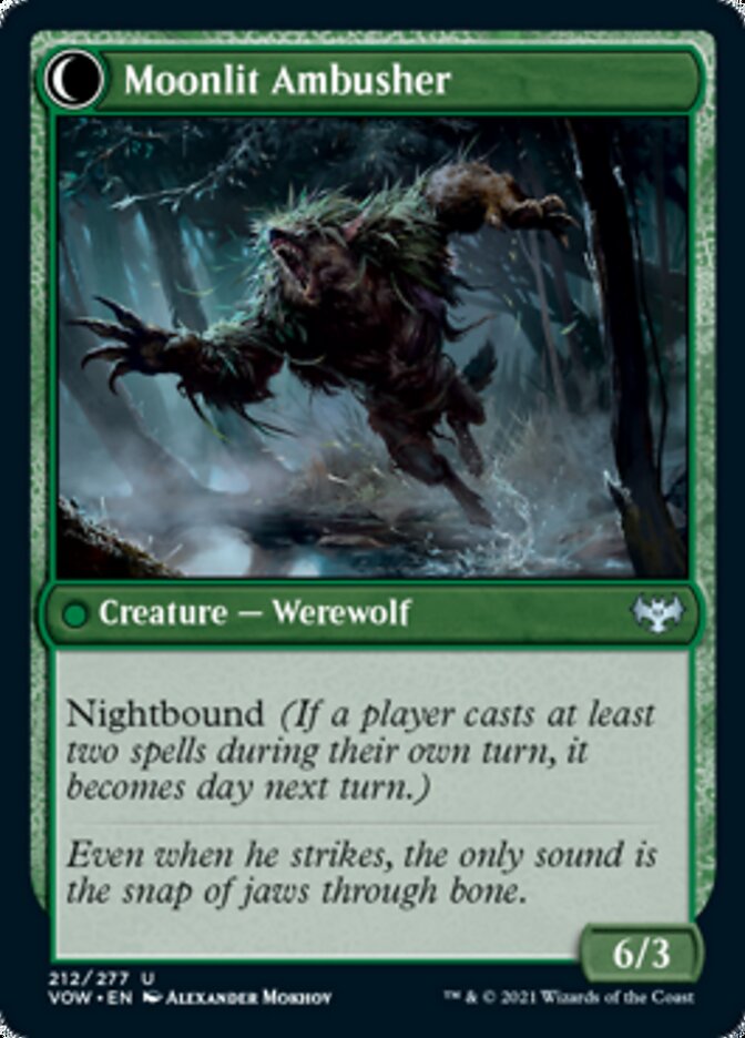 Oakshade Stalker // Moonlit Ambusher (VOW-212) - Innistrad: Crimson Vow: (Double Faced Transform) Foil