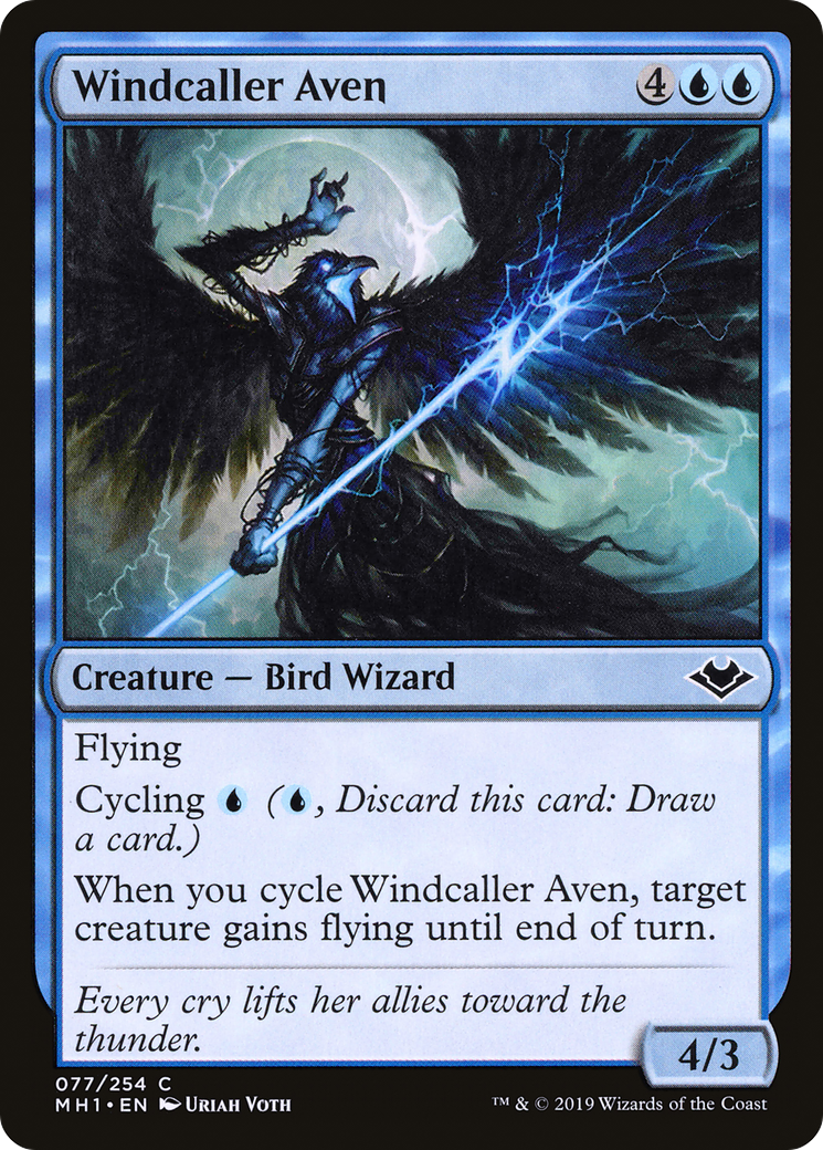 Windcaller Aven (MH1-077) - Modern Horizons Foil