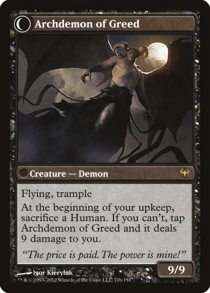 Ravenous Demon // Archdemon of Greed (DKA-071) - Dark Ascension: (Double Faced Transform)
