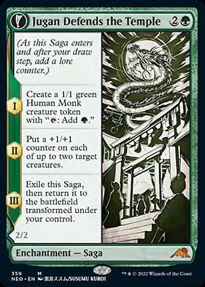 Jugan Defends the Temple // Remnant of the Rising Star (NEO-359) - Kamigawa: Neon Dynasty: (Showcase, fandfc) Foil