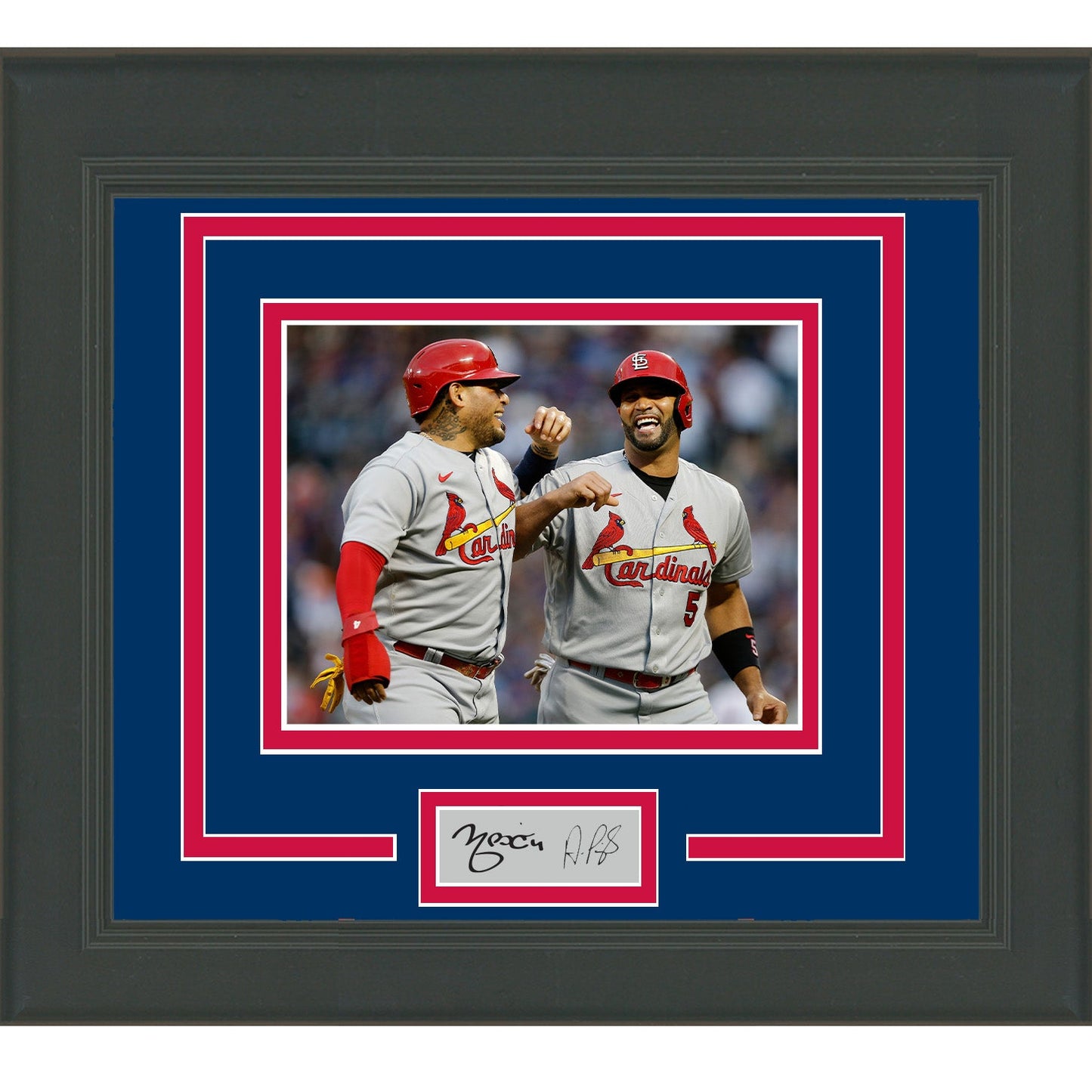 Framed Yadier Molina & Albert Pujols Facsimile Laser Engraved Signature Auto St. Louis Cardinals 11x14 Baseball Photo
