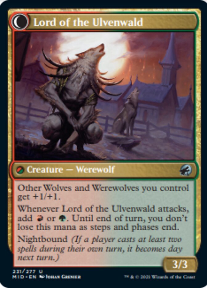 Kessig Naturalist // Lord of the Ulvenwald (MID-231) - Innistrad: Midnight Hunt: (Double Faced Transform) Foil