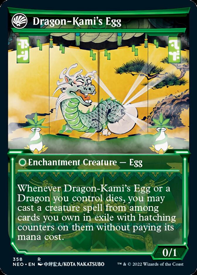 The Dragon-Kami Reborn // Dragon-Kami's Egg (NEO-358) - Kamigawa: Neon Dynasty: (Showcase, fandfc)