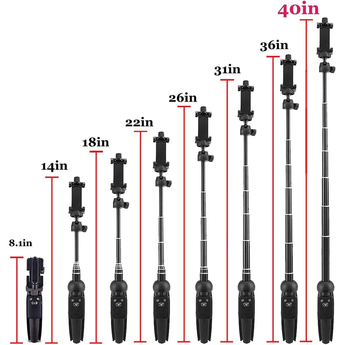 Aluminum Alloy Selfie Stick Phone Tripod