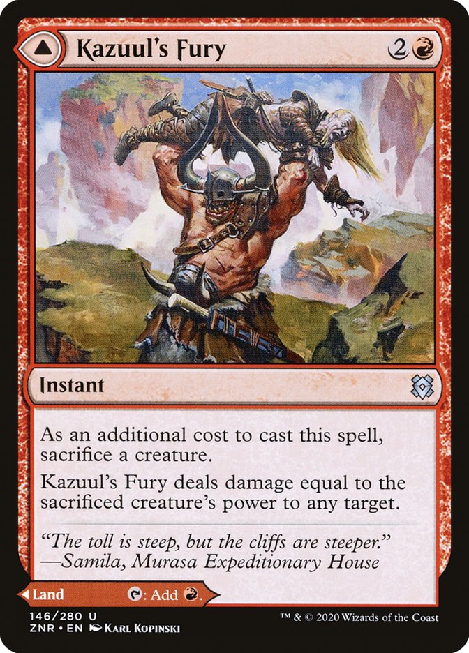 Kazuul's Fury // Kazuul's Cliffs (ZNR-146) - Zendikar Rising Foil