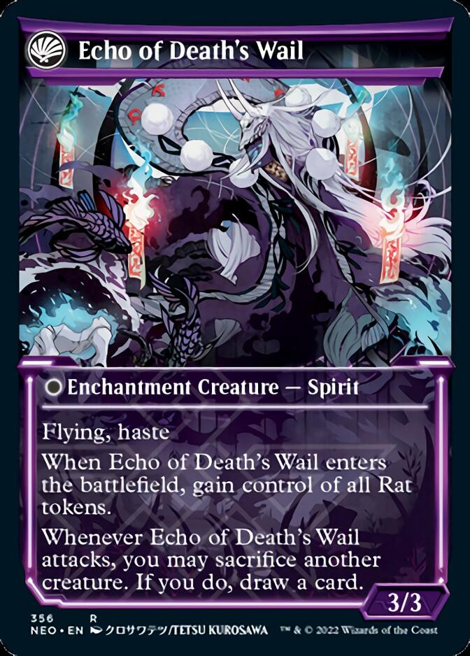 Tribute to Horobi // Echo of Death's Wail (NEO-356) - Kamigawa: Neon Dynasty: (Showcase, fandfc) Foil