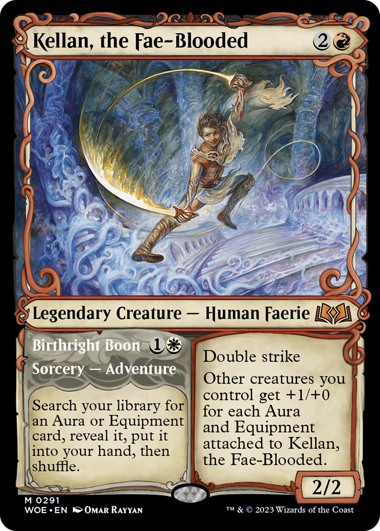Kellan, the Fae-Blooded // Birthright Boon (WOE-291) - Wilds of Eldraine: (Showcase) Foil