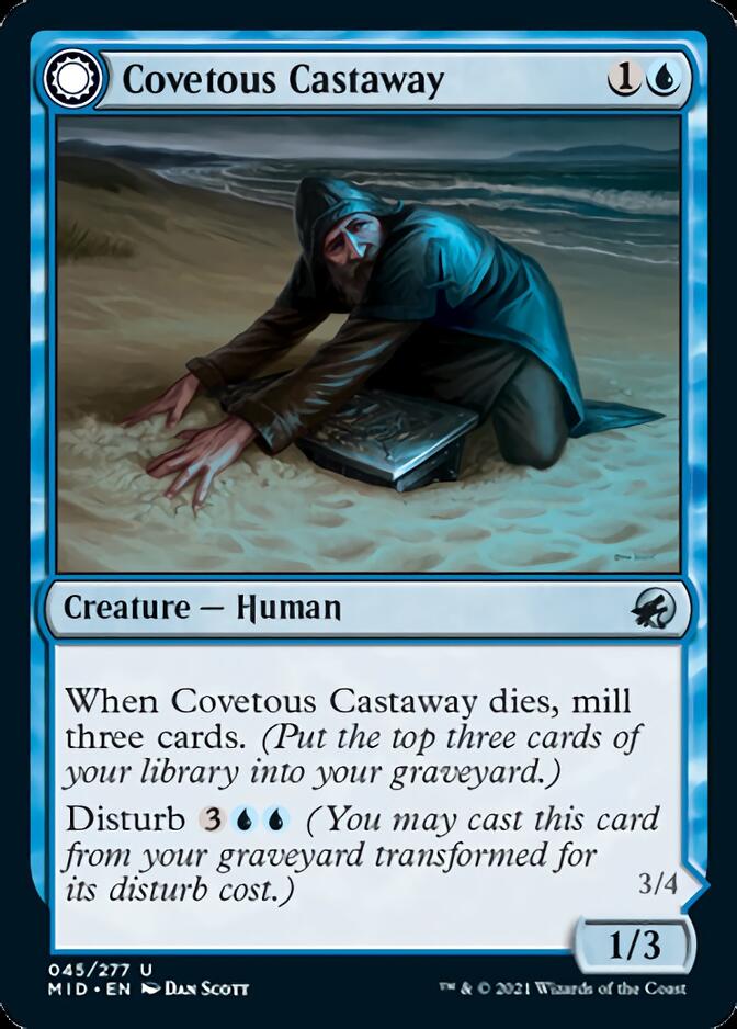 Covetous Castaway // Ghostly Castigator (MID-045) - Innistrad: Midnight Hunt: (Double Faced Transform) Foil
