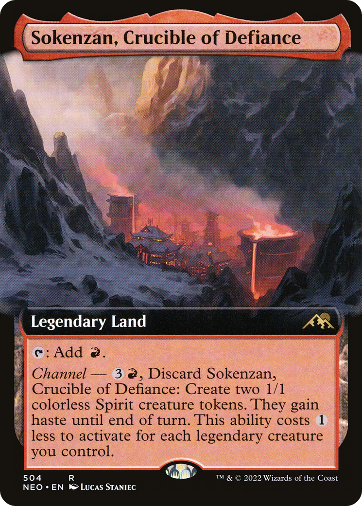 Sokenzan, Crucible of Defiance (NEO-504) - Kamigawa: Neon Dynasty: (Extended Art)