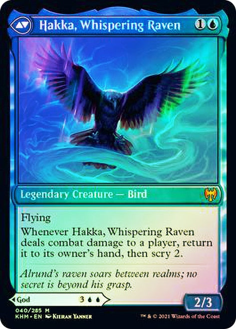 Alrund, God of the Cosmos // Hakka, Whispering Raven (PRE-40S) - Kaldheim Promos Foil