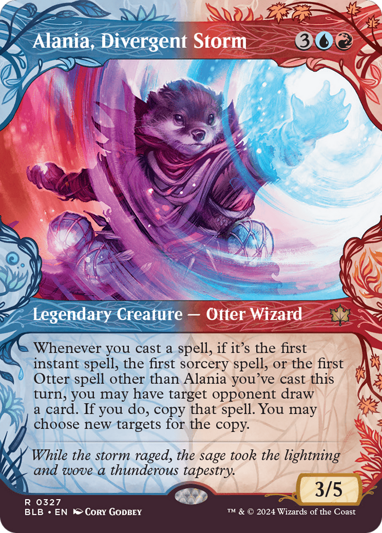 Alania, Divergent Storm (BLB-327) - Bloomburrow: (Showcase) (Borderless) Foil