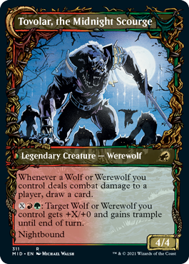 Tovolar, Dire Overlord // Tovolar, the Midnight Scourge (MID-311) - Innistrad: Midnight Hunt: (Showcase, Double Faced Transform)